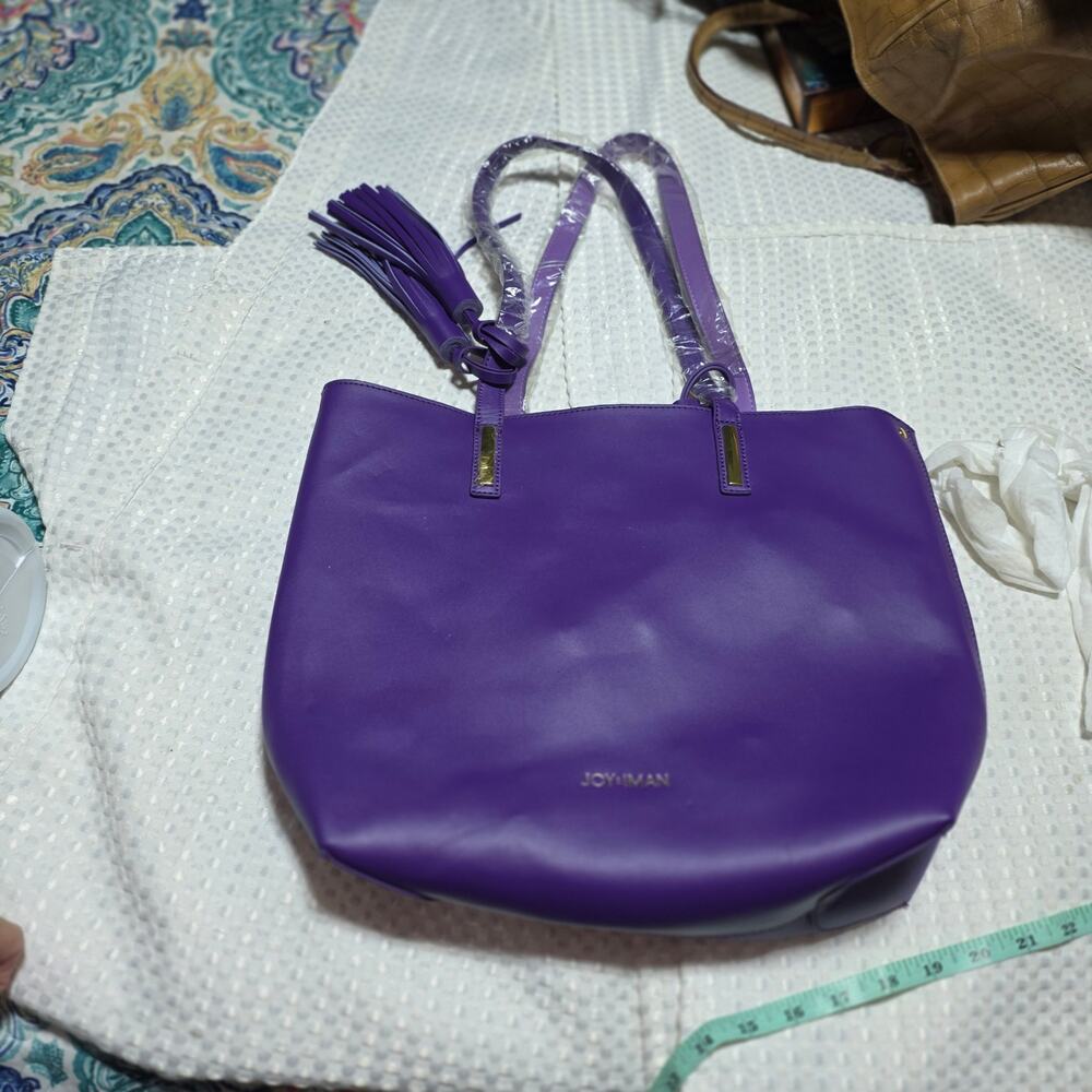 JOY IMAN XL PURPLE SHOPPERS TOTE BAG